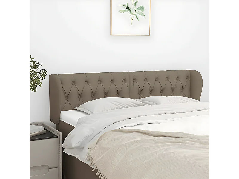 Tête de lit avec oreilles Taupe 147x23x78/88 cm Tissu