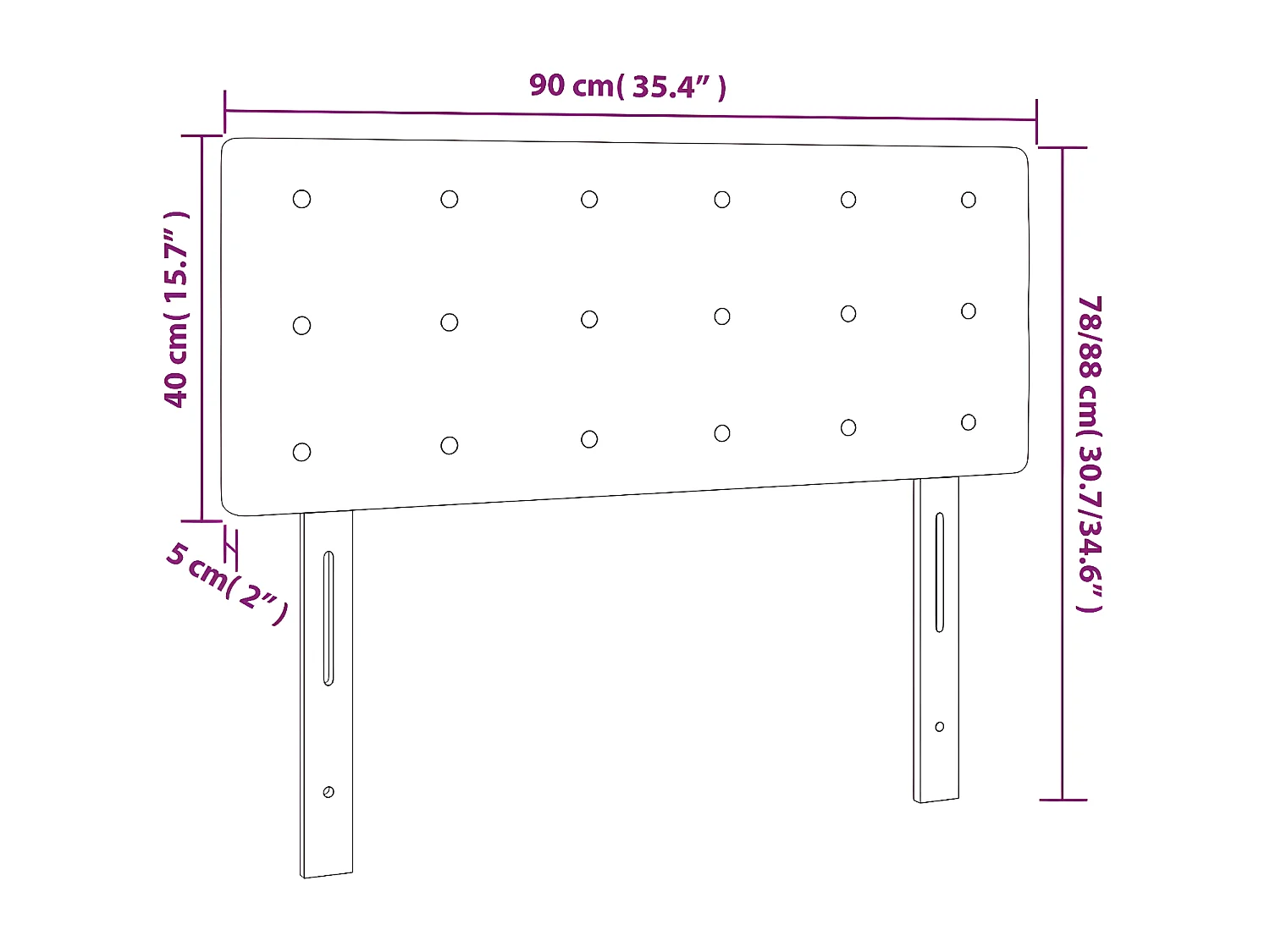 Cabeceira de cama tecido 90x5x78/88 cm cinzento-acastanhado