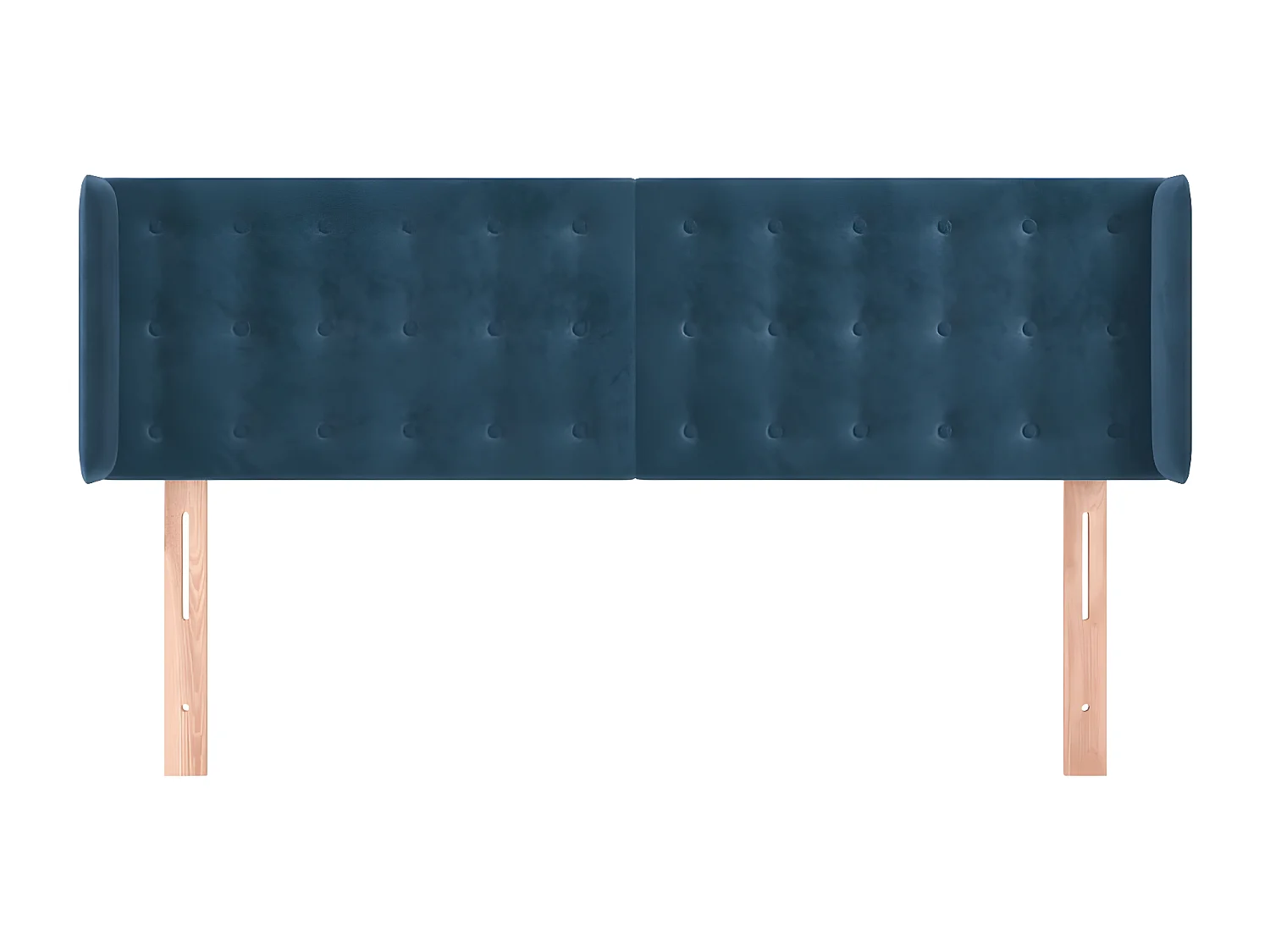 Tête de lit avec oreilles Bleu foncé 147x16x78/88 cm Velours