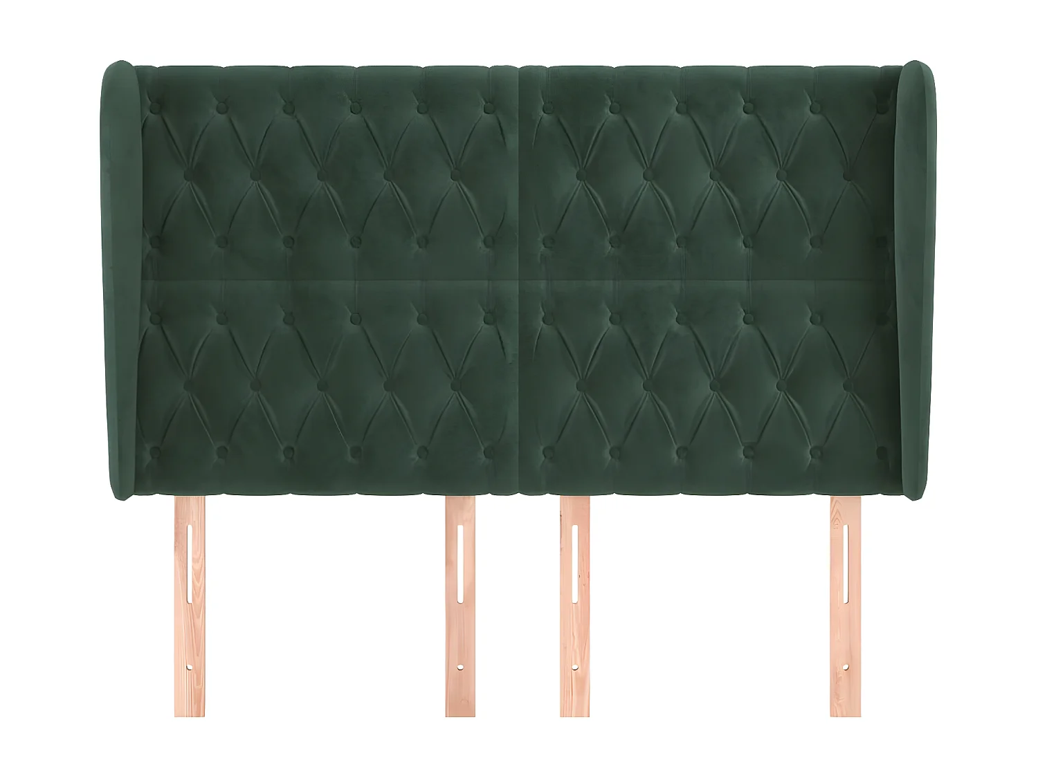 Tête de lit avec oreilles Vert foncé 147x23x118/128 cm Velours