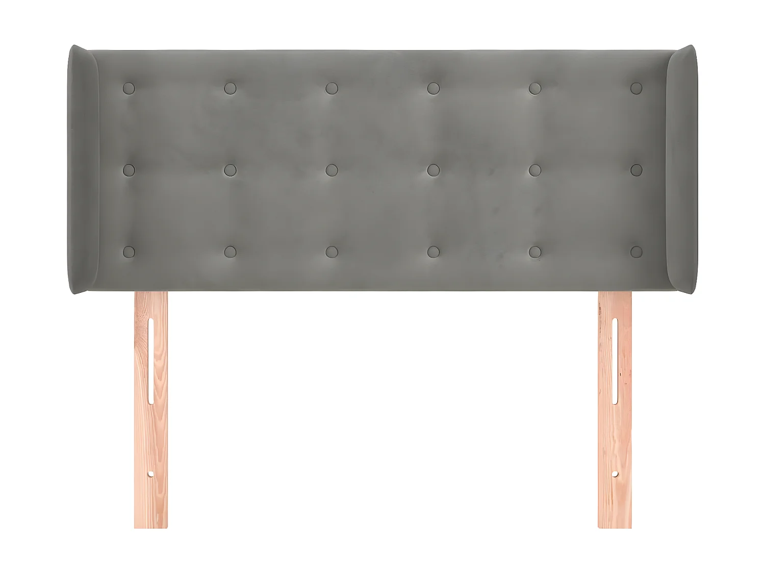 Hoofdbord met randen 103x16x78/88 cm fluweel lichtgrijs