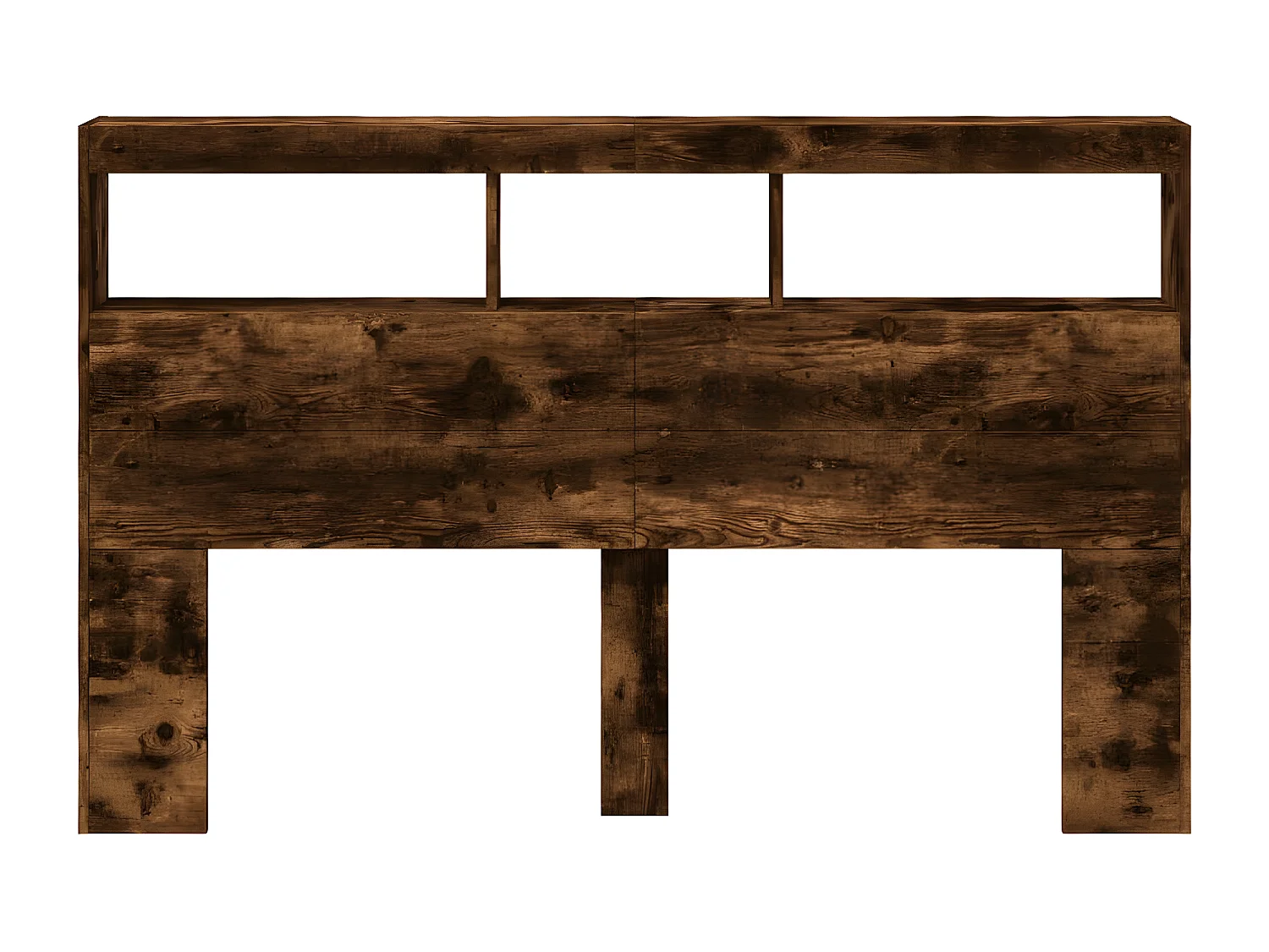 Hoofdbordkast met LED-verlichting 160x17x102 cm gerookt eiken