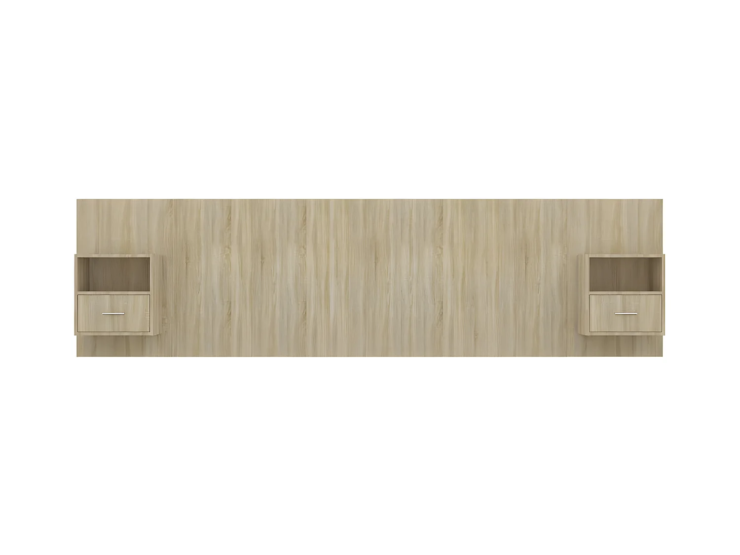 Cabecero de cama con mesitas madera contrachapada roble Sonoma