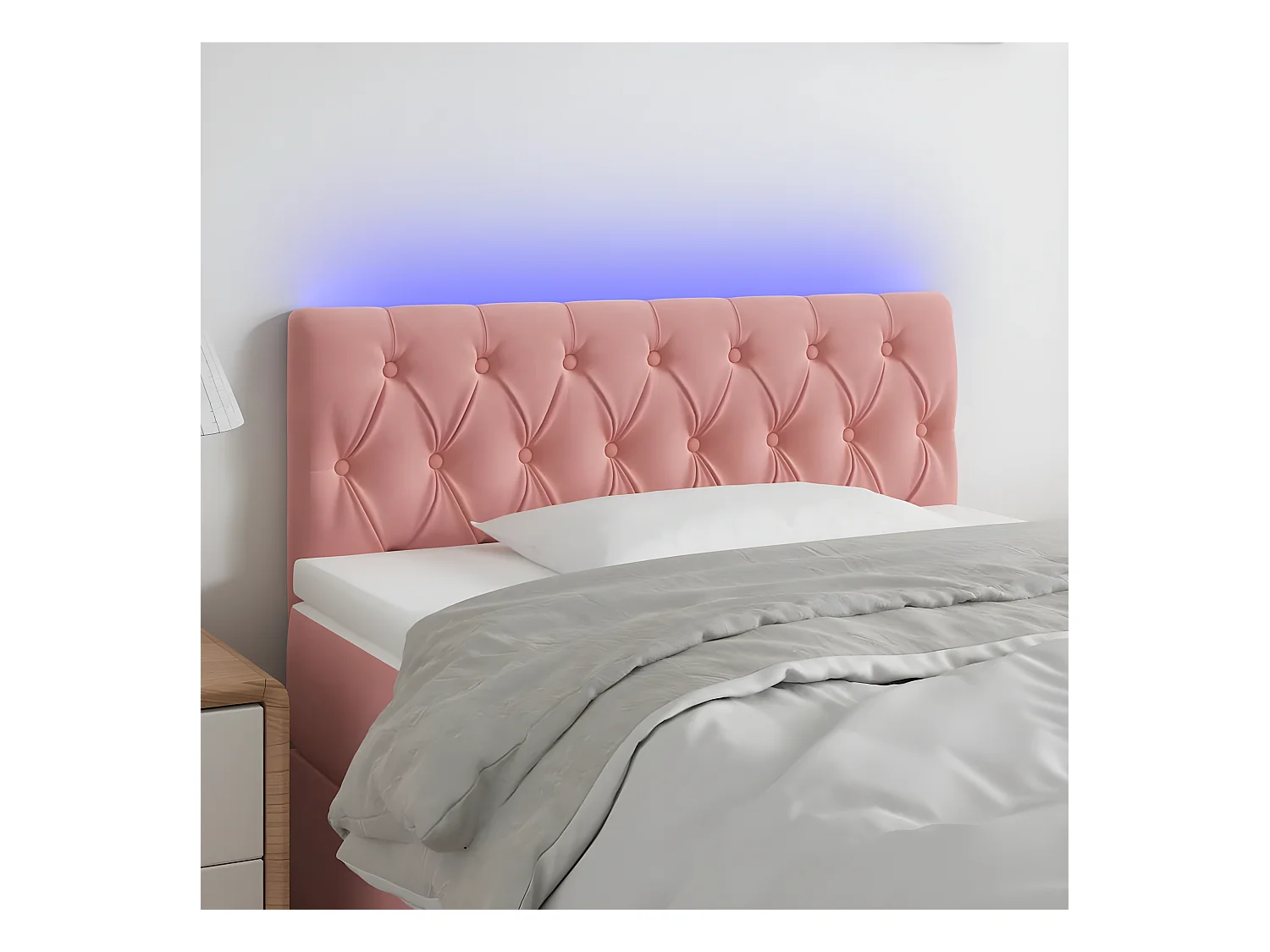 Tête de lit à LED Rose 90x7x78/88 cm Velours
