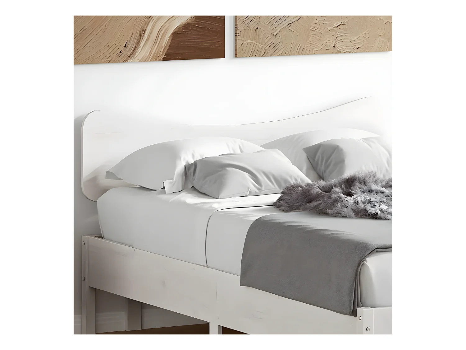 Tête de lit blanc 120 cm bois massif de pin