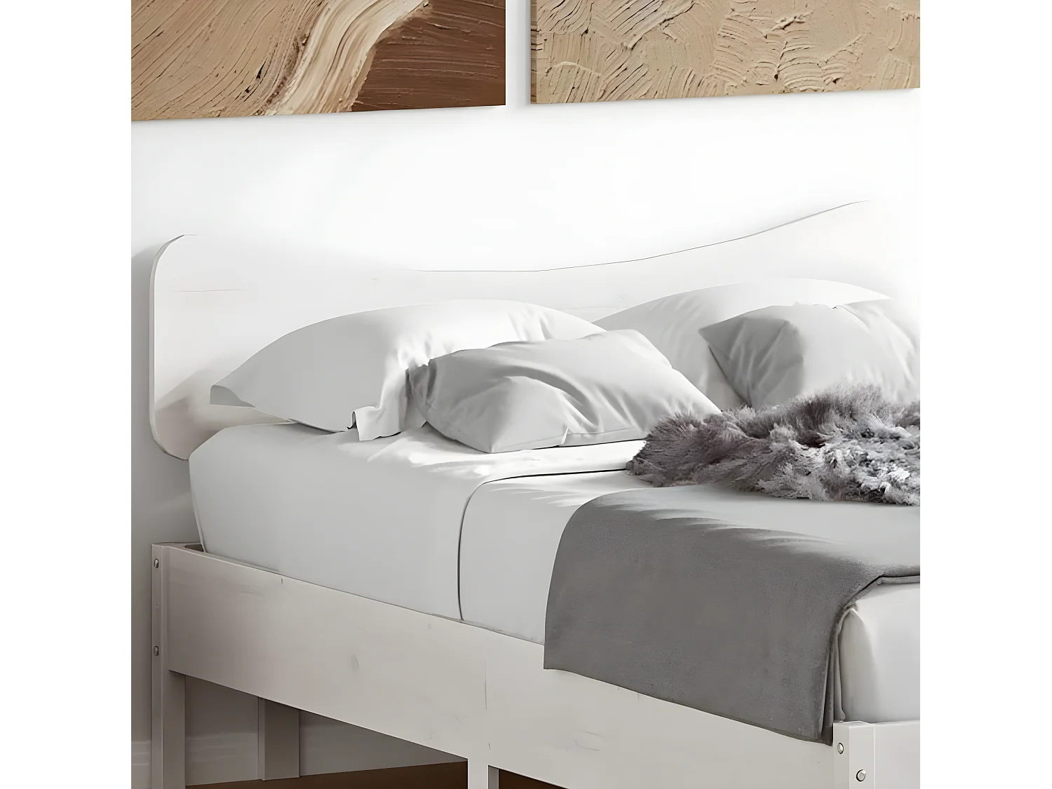 Tête de lit blanc 120 cm bois massif de pin