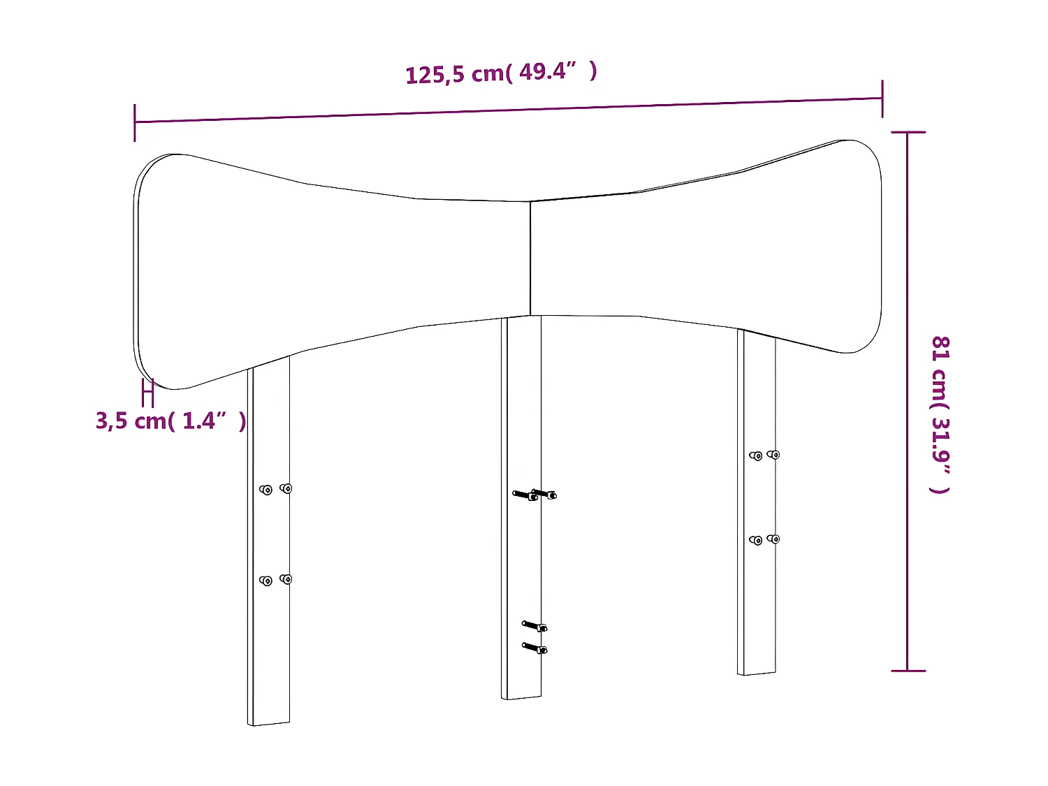 Tête de lit blanc 120 cm bois massif de pin