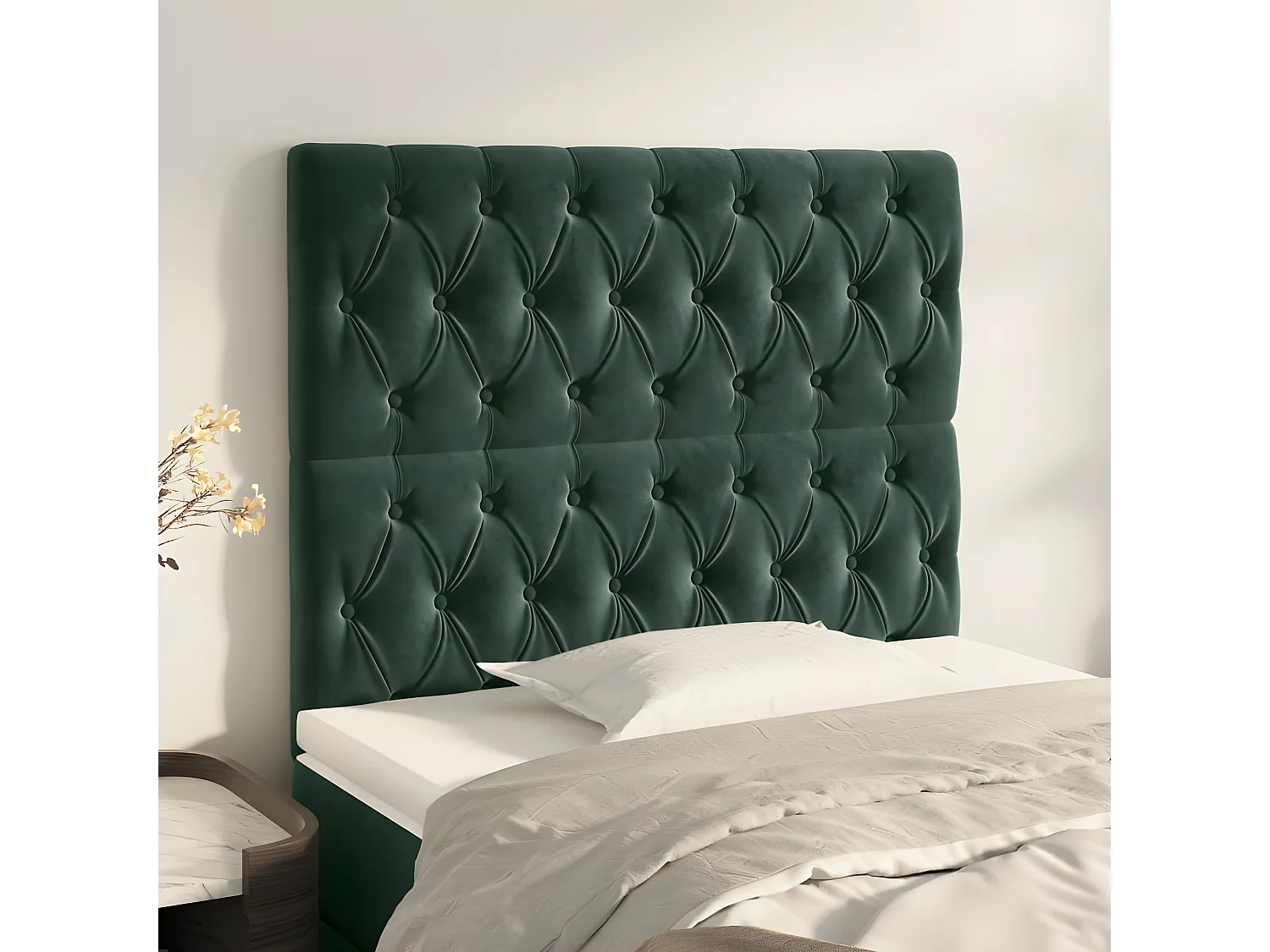 Têtes de lit 2 pièces Vert foncé 100x7x78/88 cm Velours