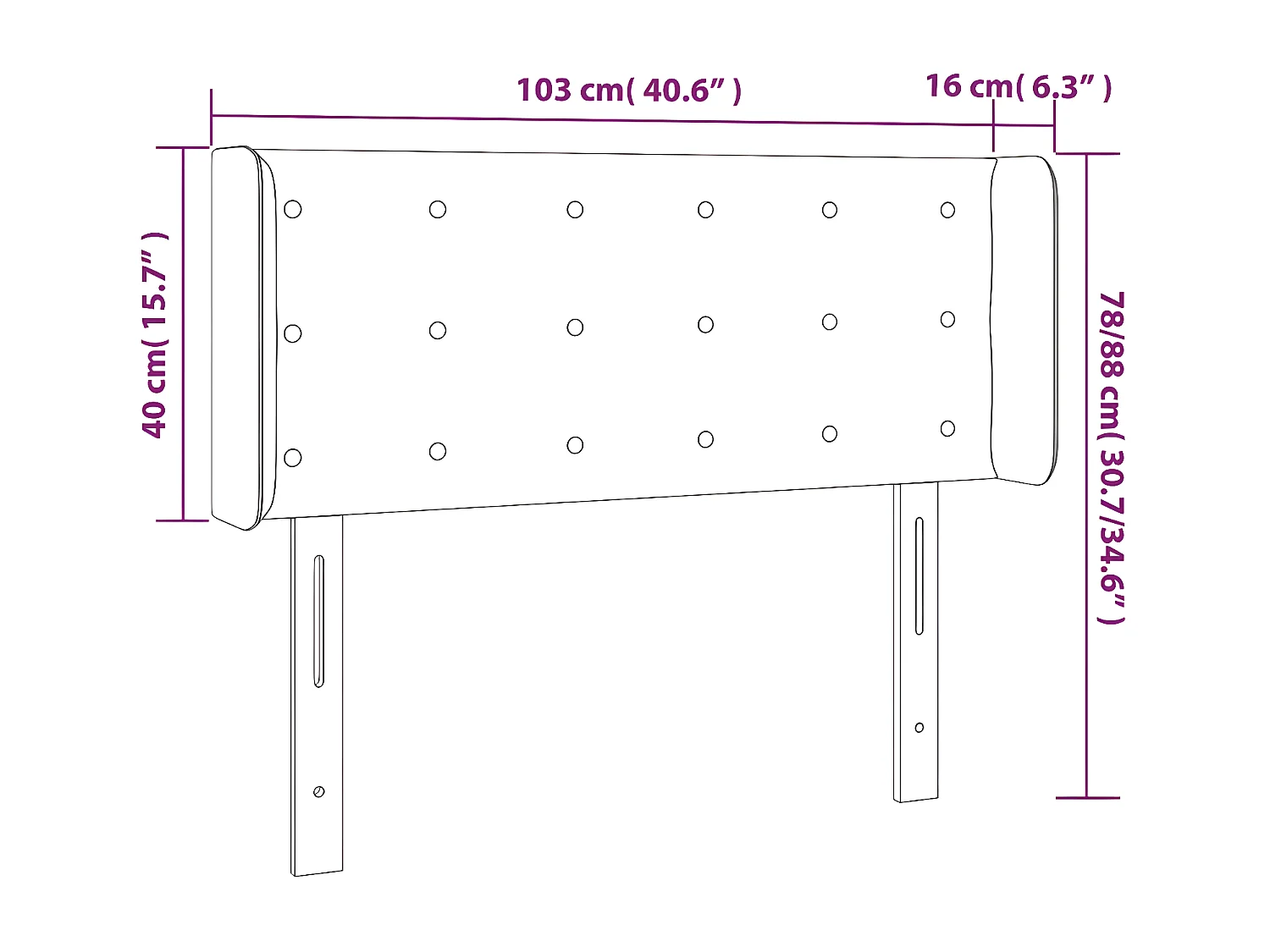 Hoofdbord LED 103x16x78/88 cm fluweel donkerblauw
