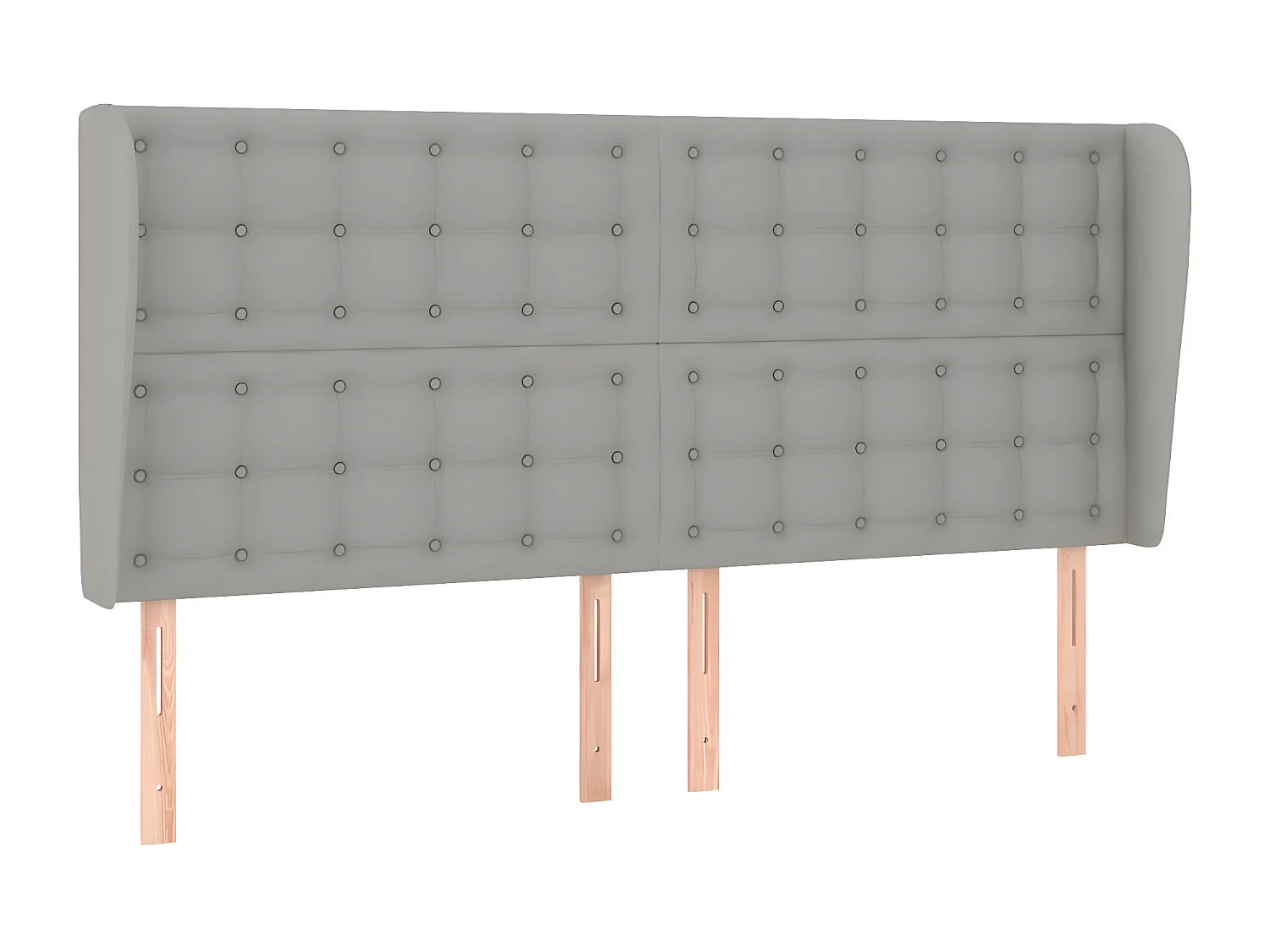 Tête de lit avec oreilles Gris clair 183x23x118/128 cm Tissu