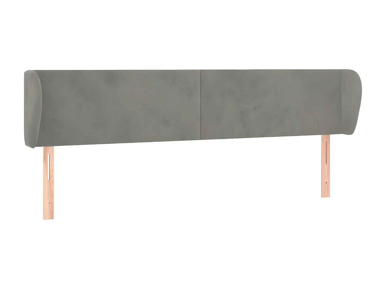 Tête de lit avec oreilles Gris clair 183x23x78/88 cm Velours
