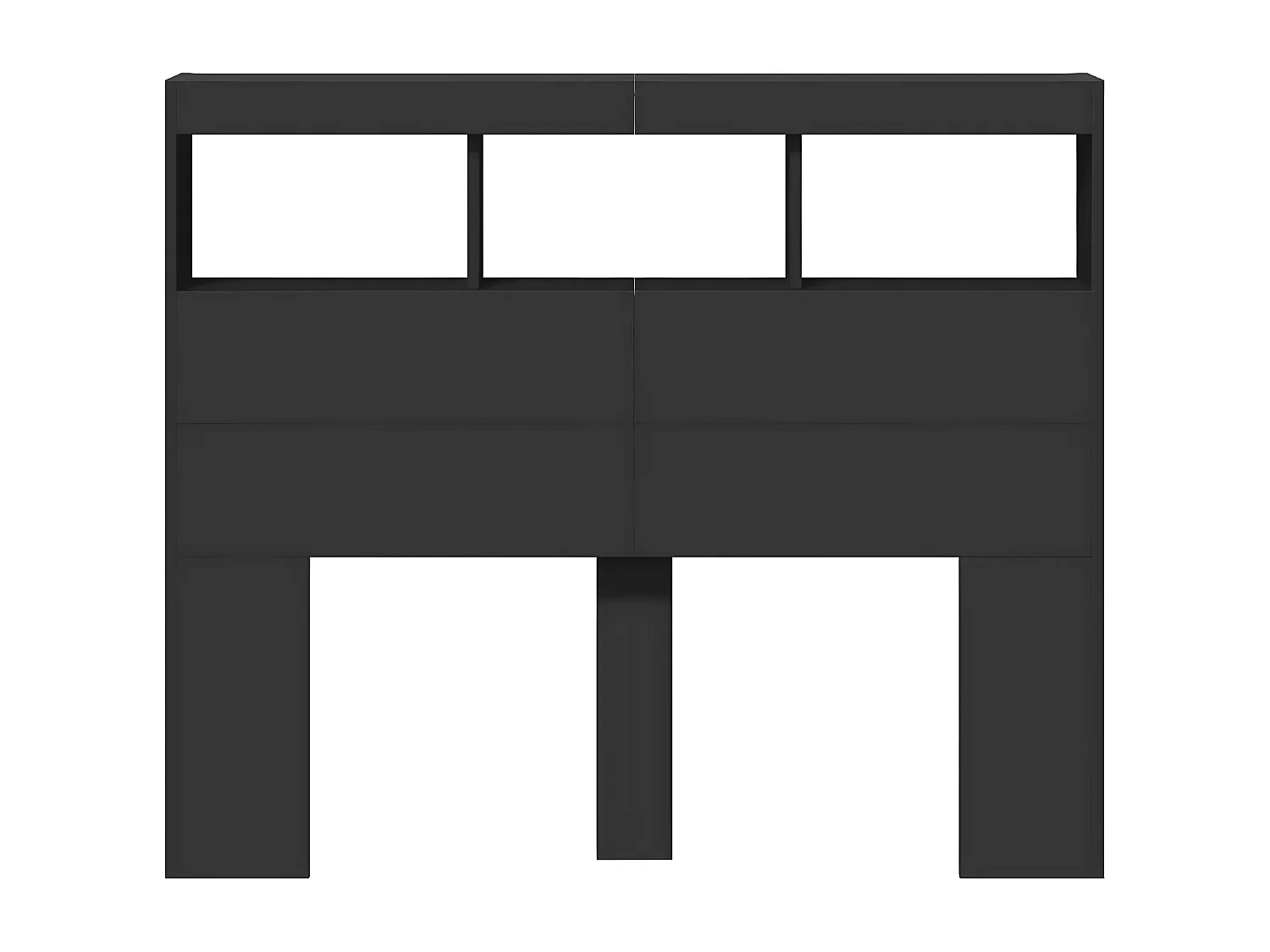 Armoire tête de lit avec LED noir 120x17x102 cm