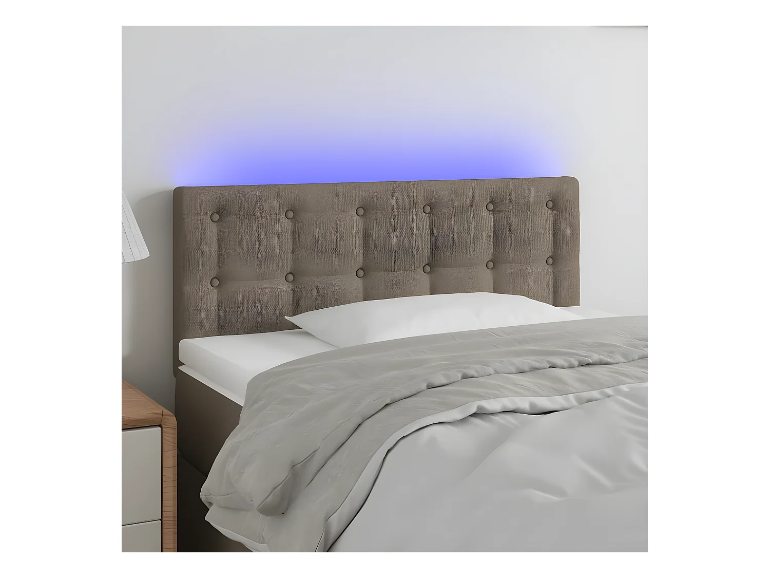 Tête de lit à LED Taupe 100x5x78/88 cm Tissu
