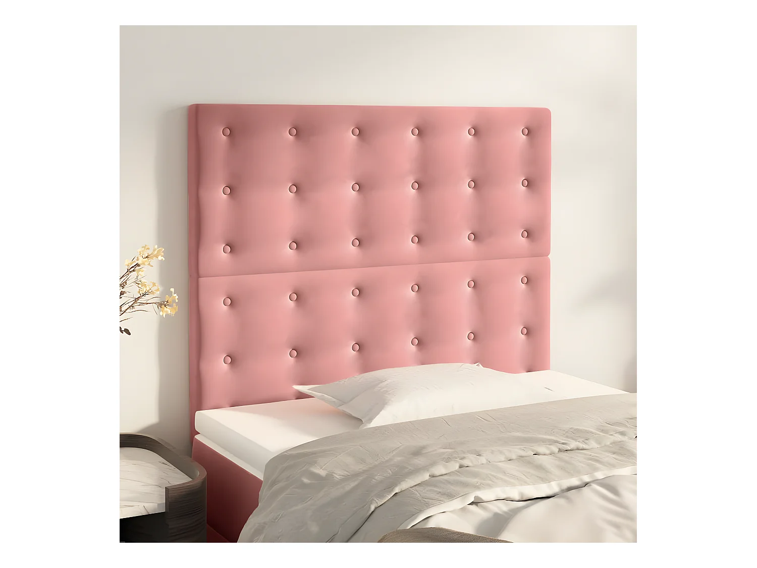 Têtes de lit 2 pièces Rose 90x5x78/88 cm Velours