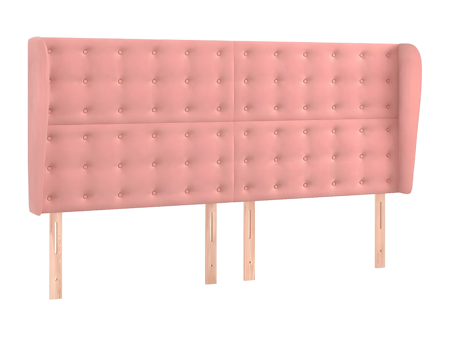 Tête de lit avec oreilles Rose 183x23x118/128 cm Velours