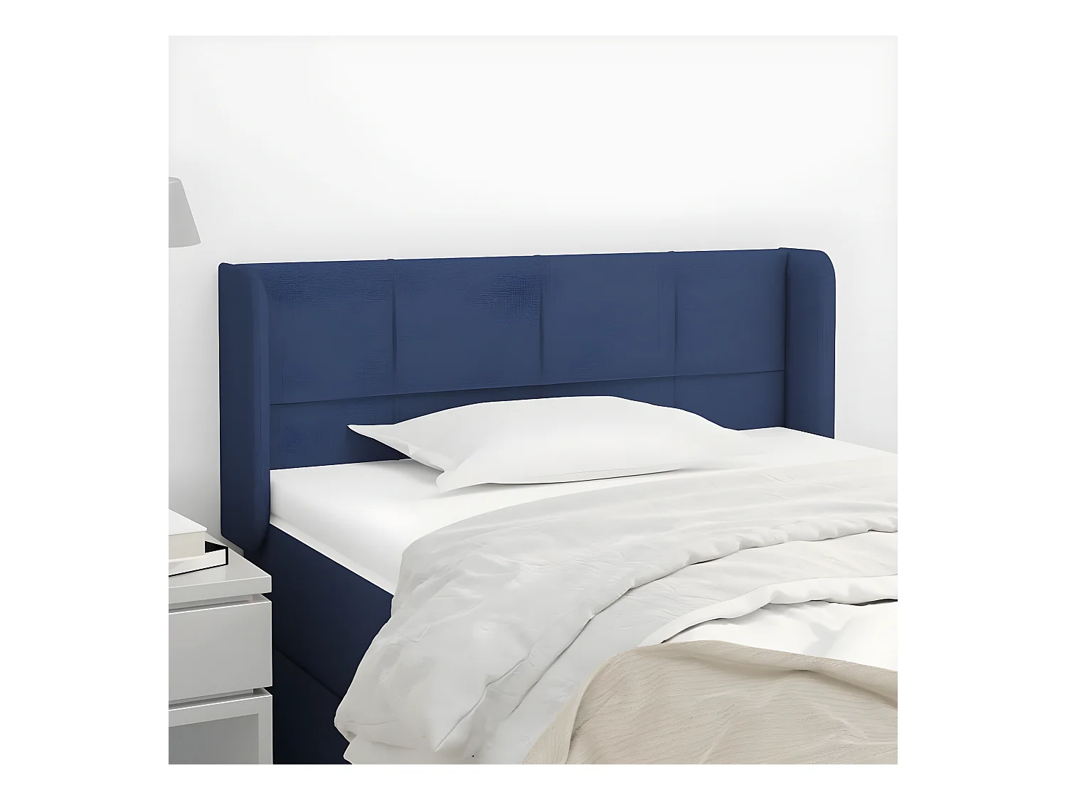 Tête de lit avec oreilles Bleu 103x16x78/88 cm Tissu