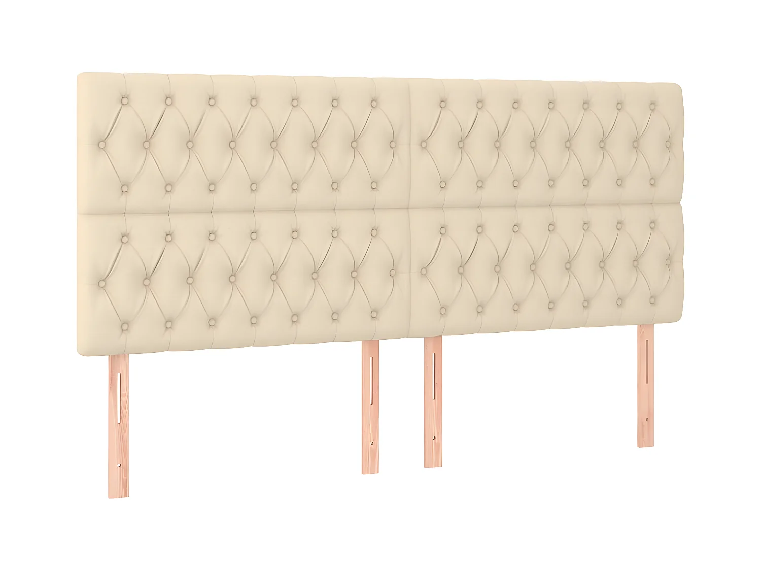 Tête de lit à LED Crème 180x7x118/128 cm Tissu
