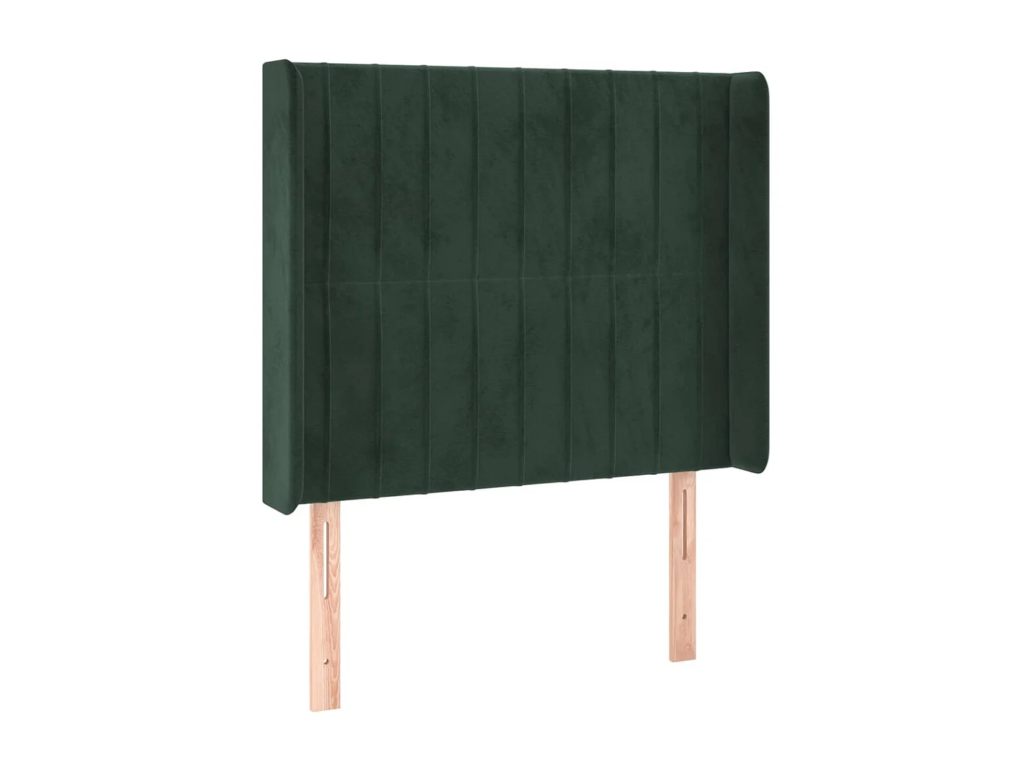 Cabecero con orejas de terciopelo verde oscuro 83x16x118/128 cm