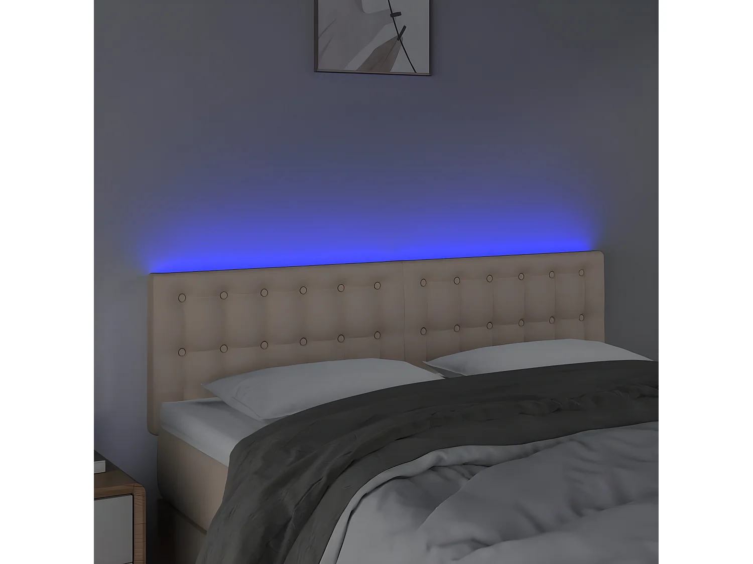 Tête de lit à LED Cappuccino 144x5x78/88 cm Similicuir