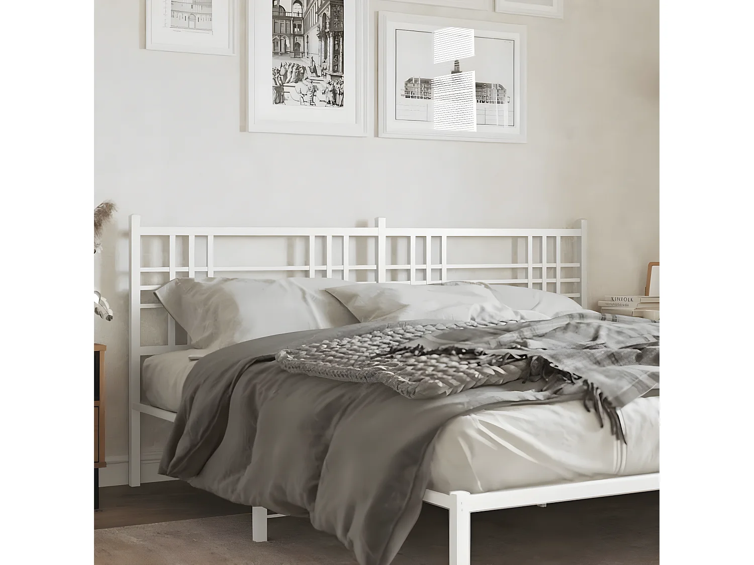 Cabeceira de cama 193 cm metal branco