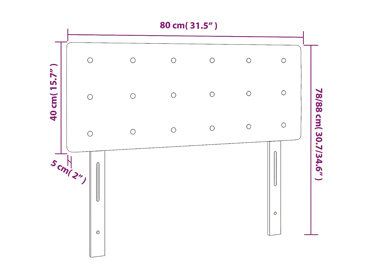Cabeceira de cama c/ luzes LED veludo 80x5x78/88 cm rosa