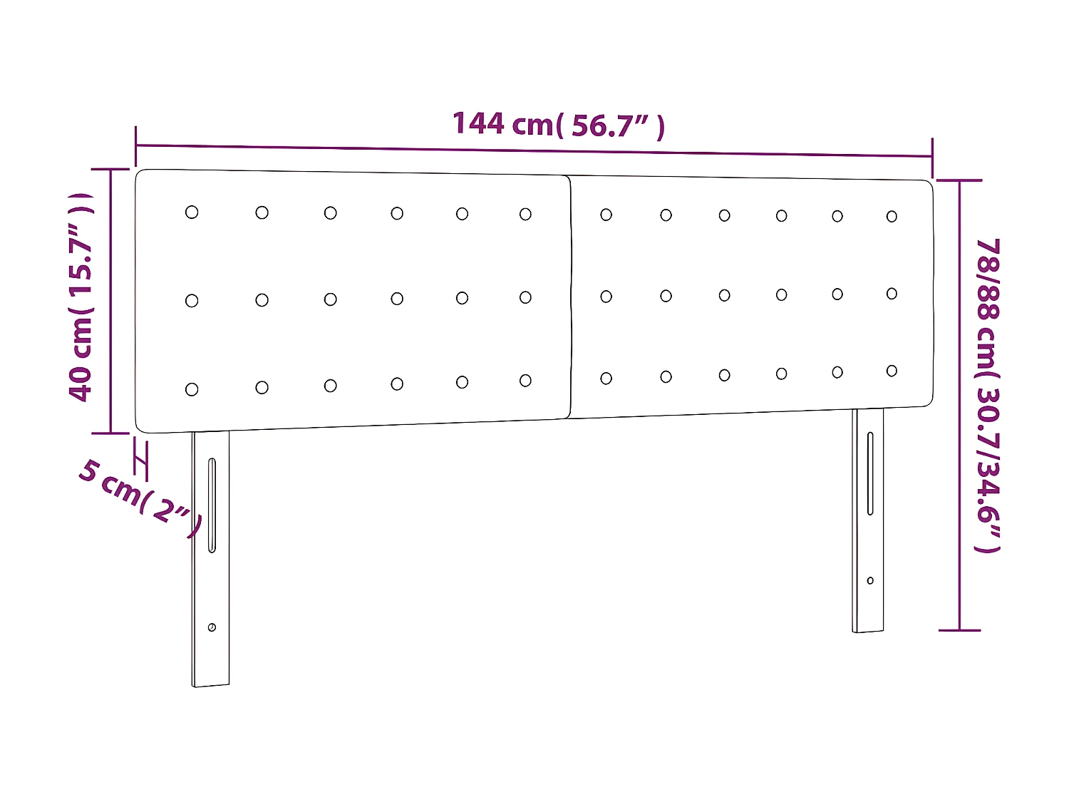 Têtes de lit 2 pièces Bleu foncé 72x5x78/88 cm Velours