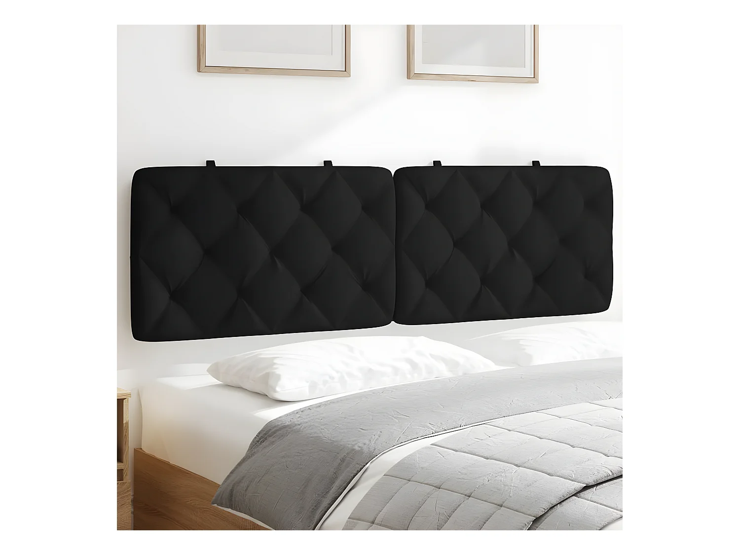 Coussin de tête de lit noir 160 cm velours