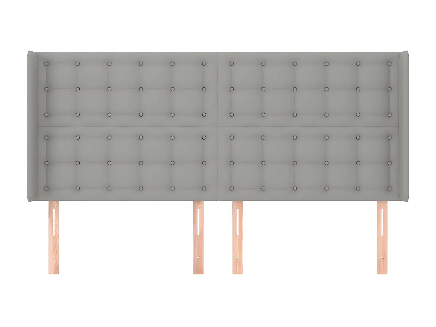 Tête de lit avec oreilles Gris clair 203x16x118/128 cm Tissu