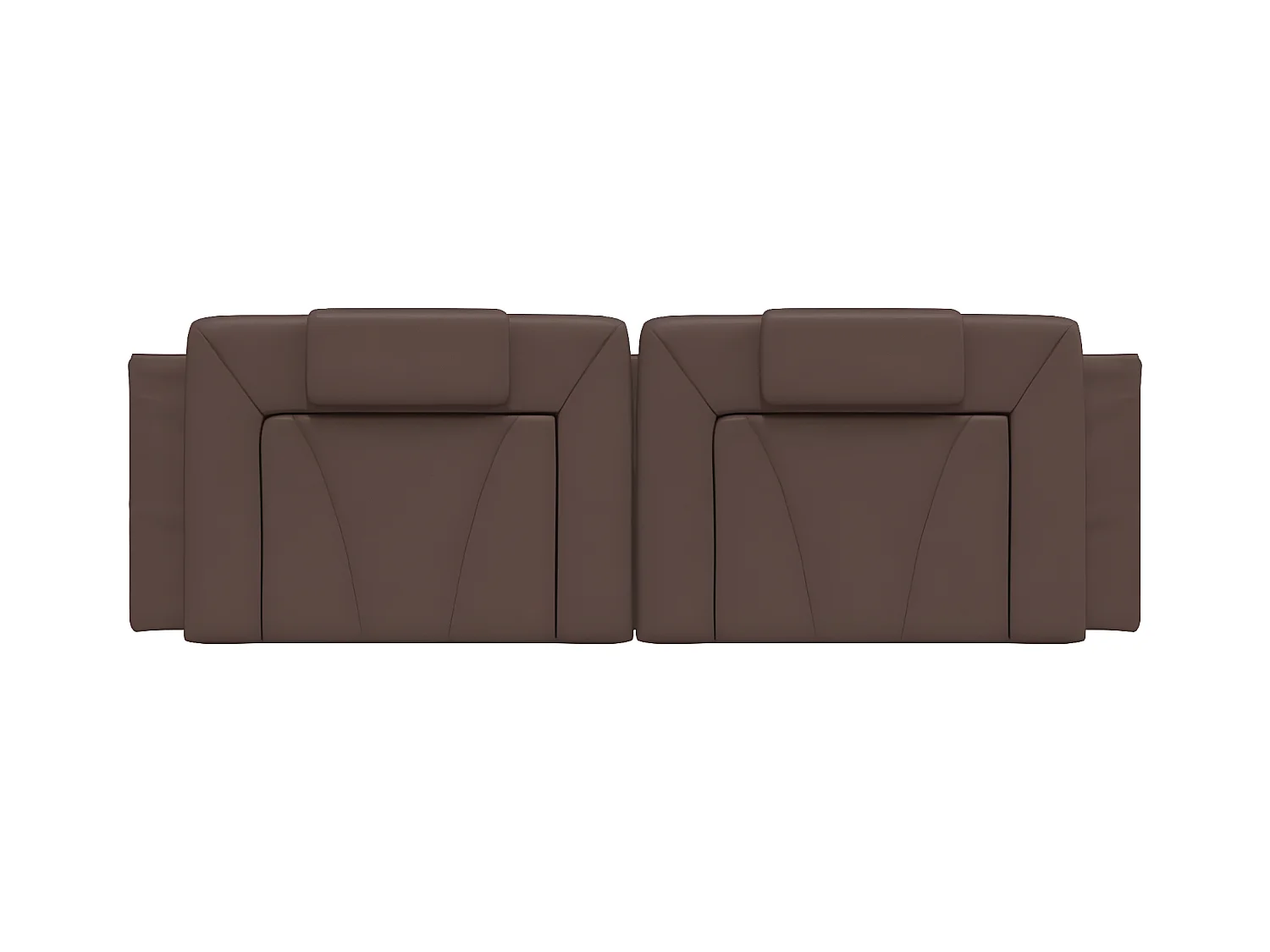 Cabecero de cama acolchado cuero sintético marrón 160 cm