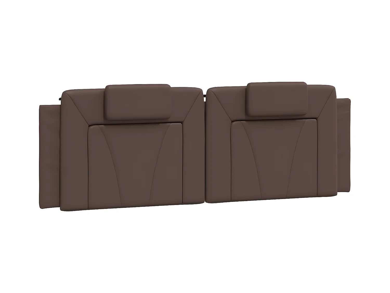 Cabecero de cama acolchado cuero sintético marrón 160 cm