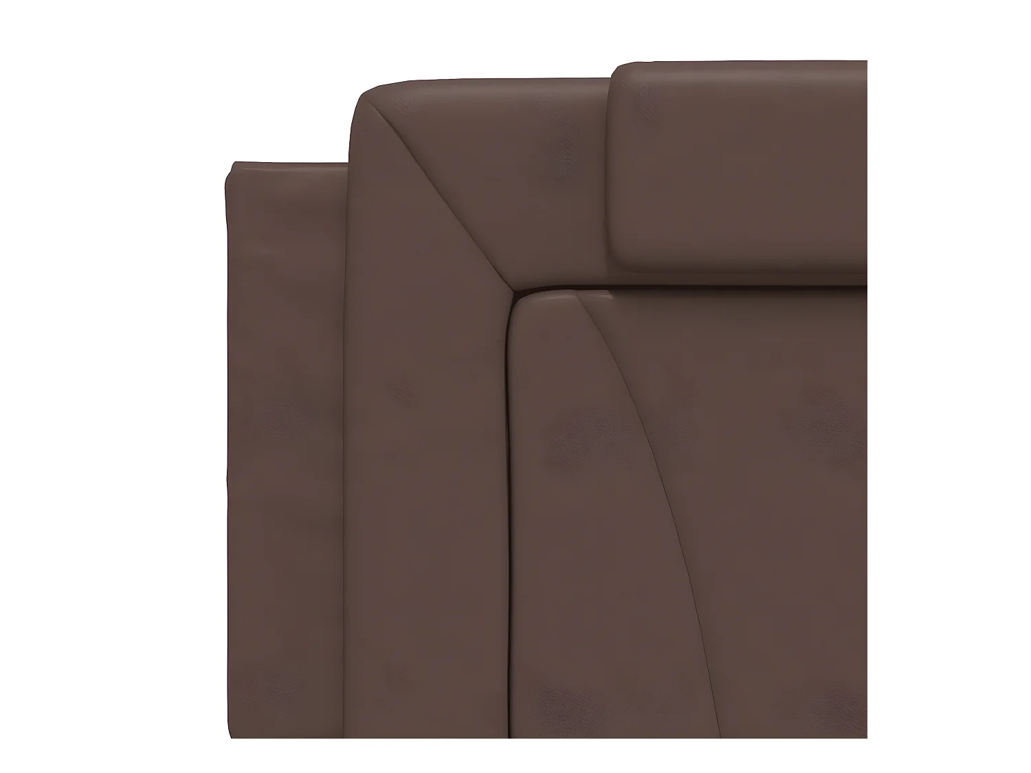 Cabecero de cama acolchado cuero sintético marrón 160 cm