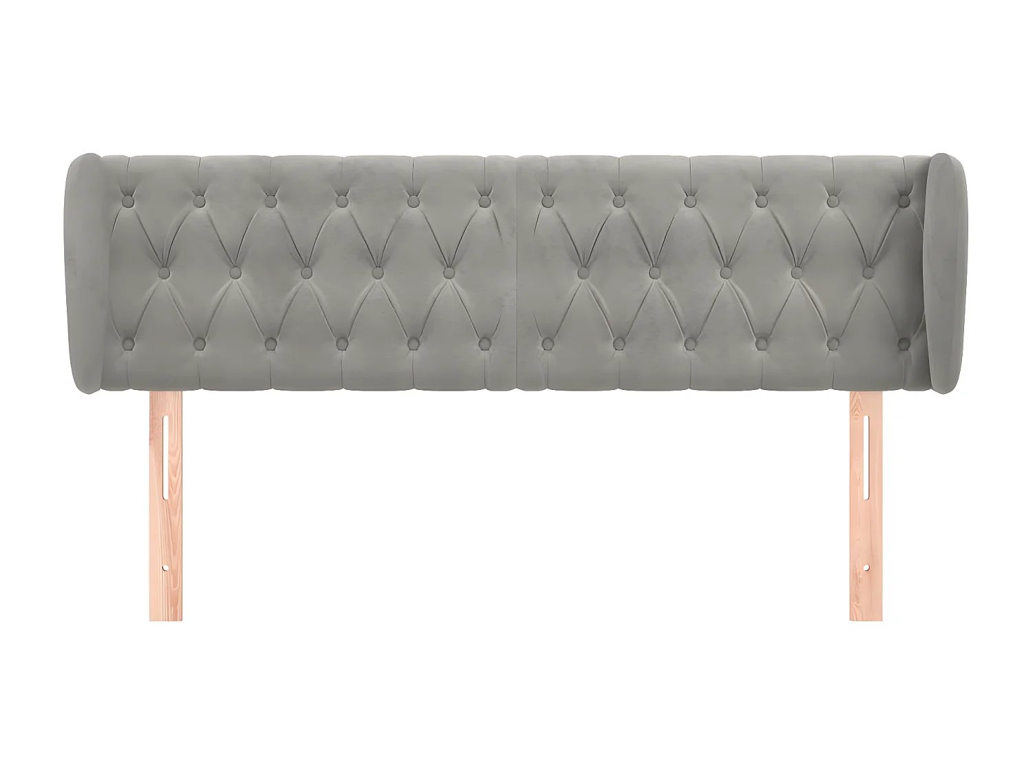 Tête de lit avec oreilles Gris clair 163x23x78/88 cm Velours