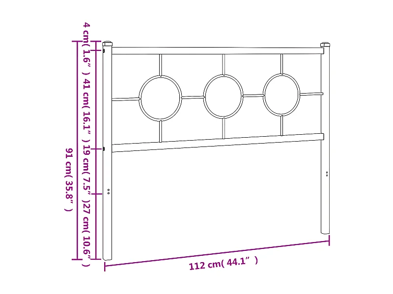Cabecero de metal blanco 107 cm