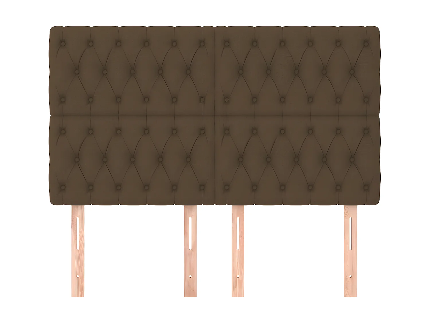 Hoofdborden 4 st 72x7x78/88 cm stof donkerbruin