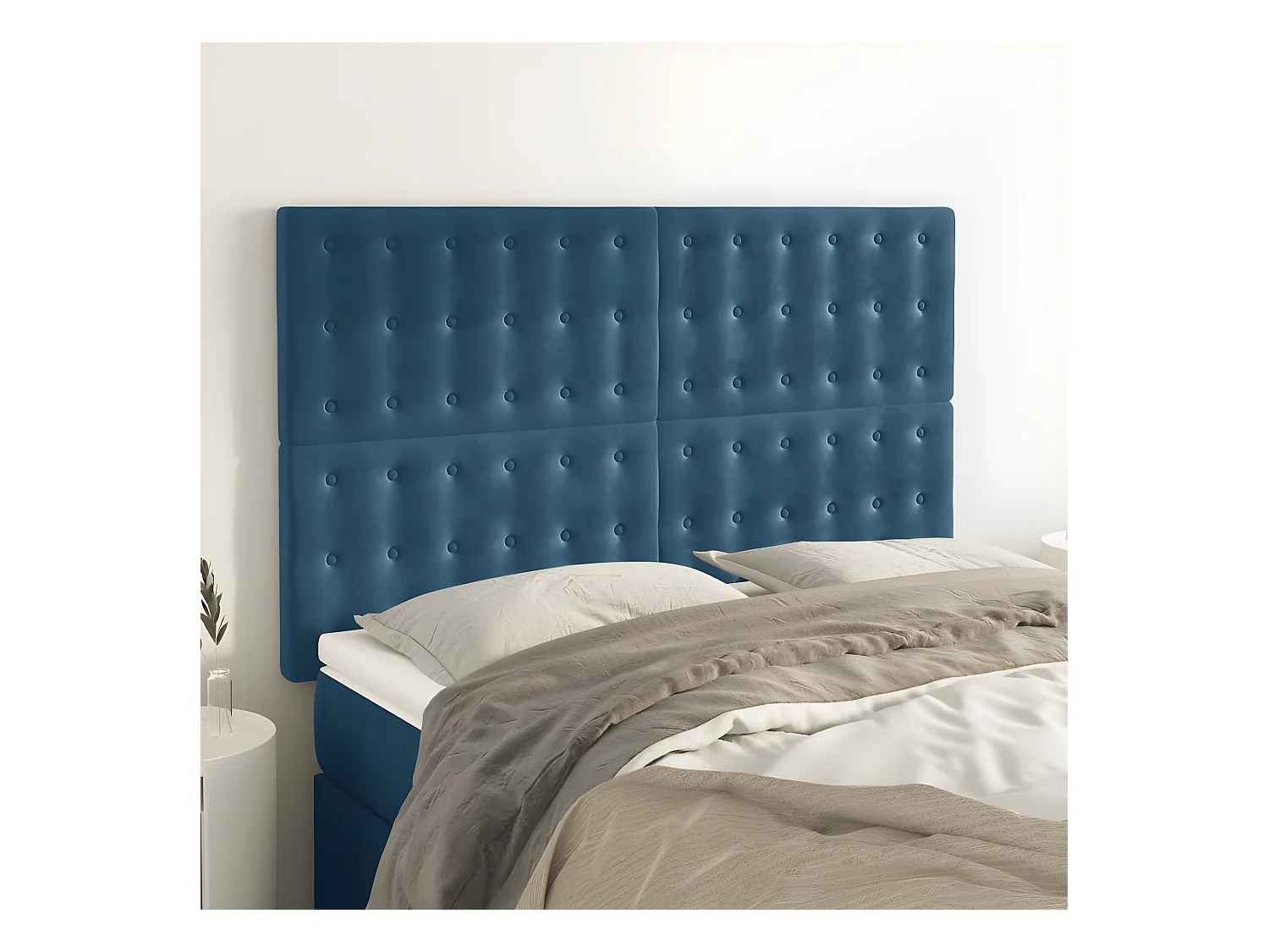 Têtes de lit 4 pièces Bleu foncé 72x5x78/88 cm Velours