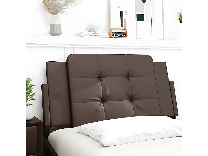 Coussin de tête de lit marron 100 cm similicuir