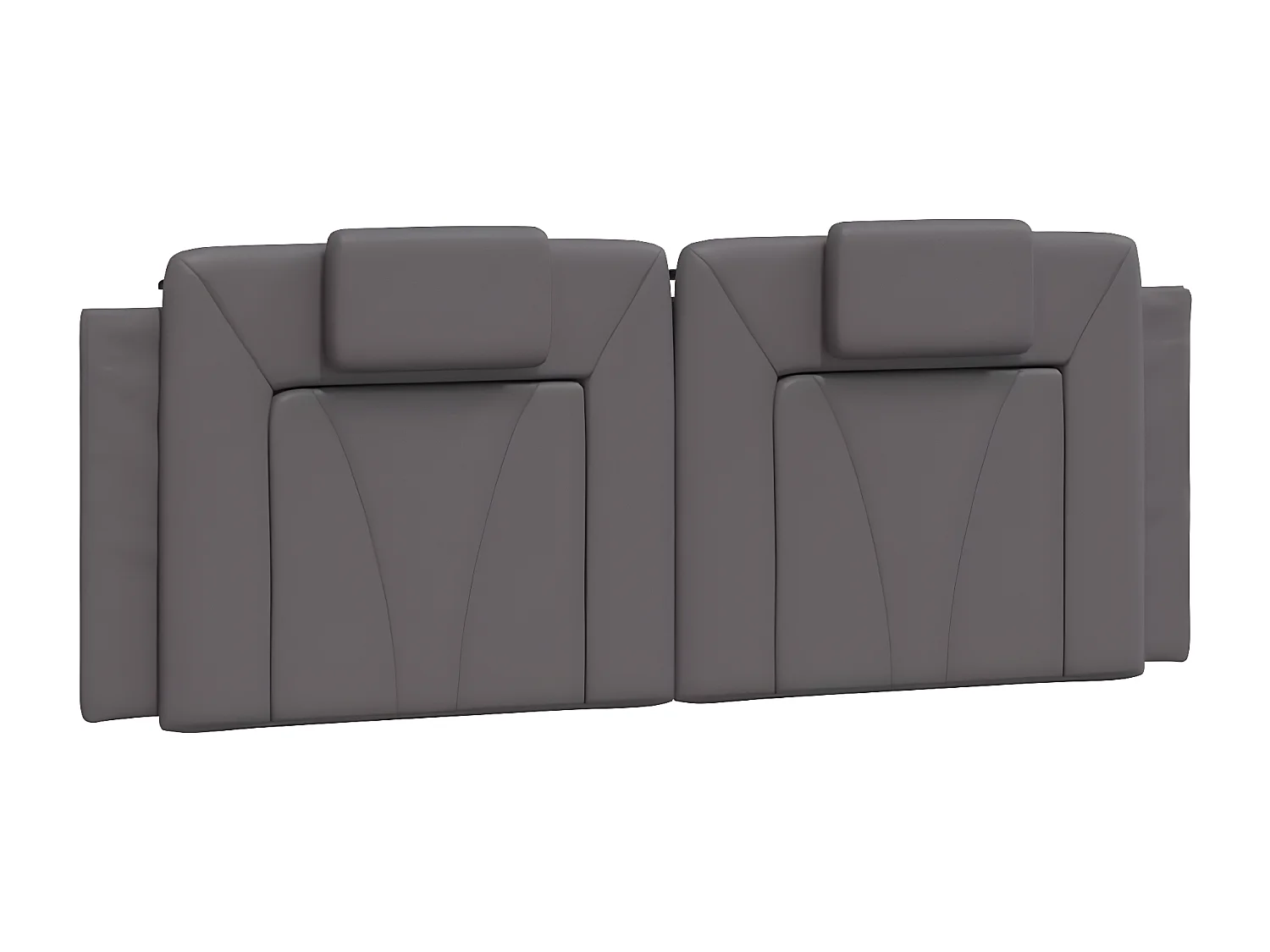 Coussin de tête de lit gris 140 cm similicuir