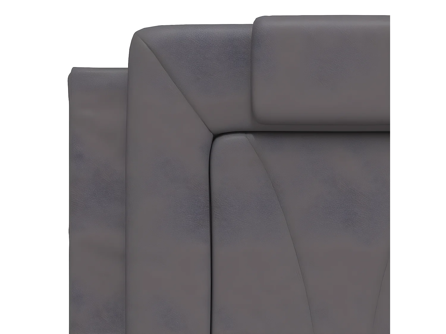 Coussin de tête de lit gris 140 cm similicuir