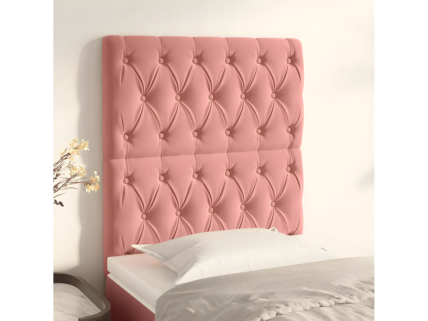 Hoofdborden 2 st 80x7x78/88 cm fluweel roze
