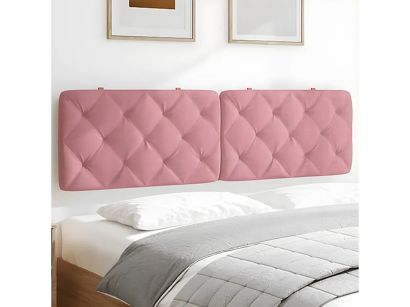 Coussin de tête de lit rose 180 cm velours