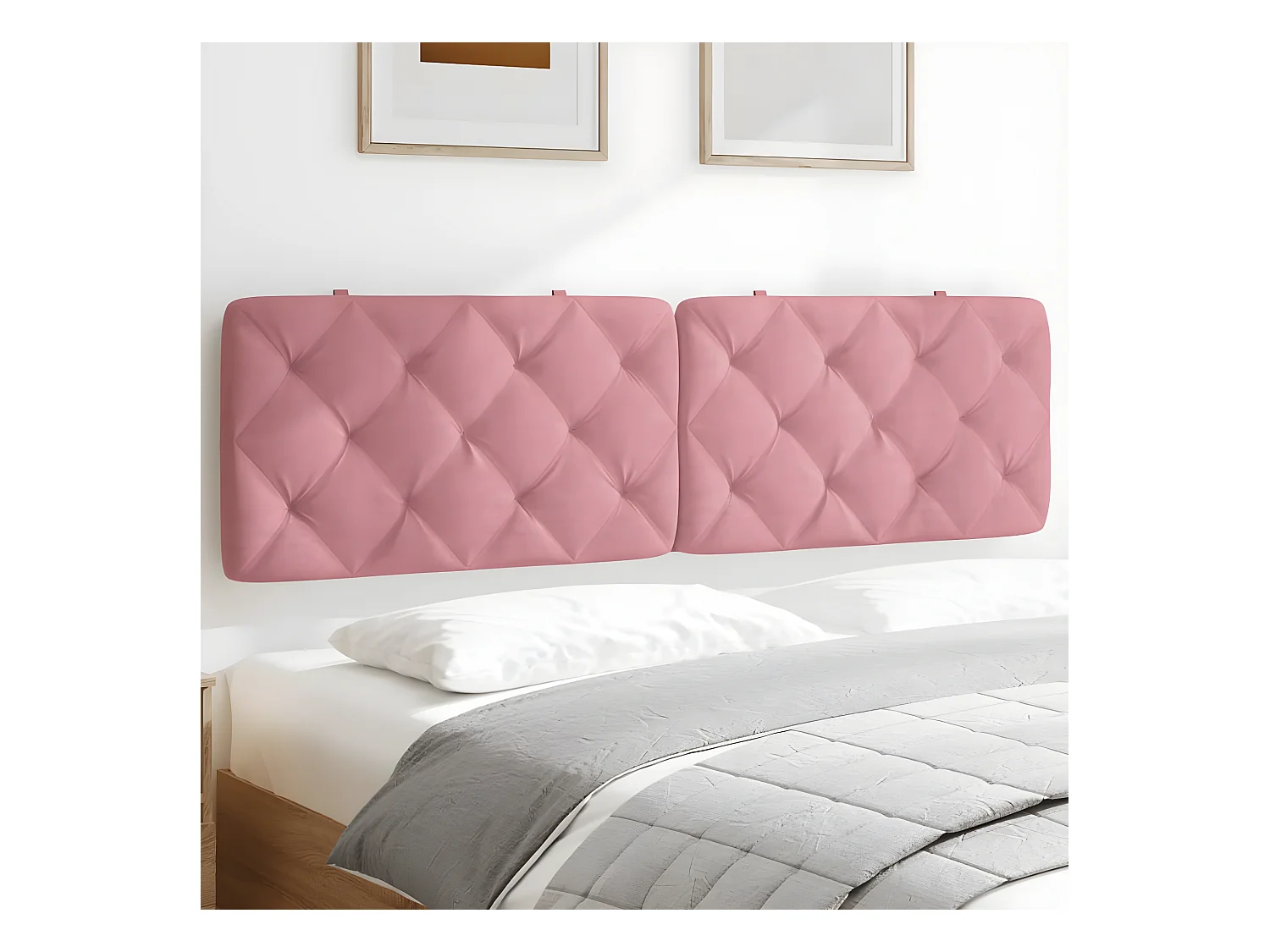 Coussin de tête de lit rose 180 cm velours