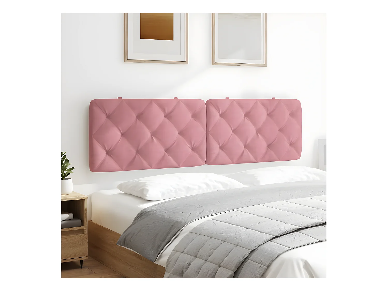 Coussin de tête de lit rose 180 cm velours