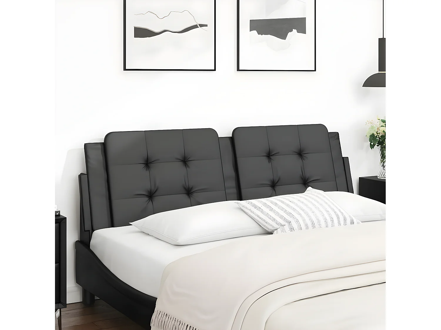 Hoofdbordkussen "Zadar" 160 cm kunstleer zwart