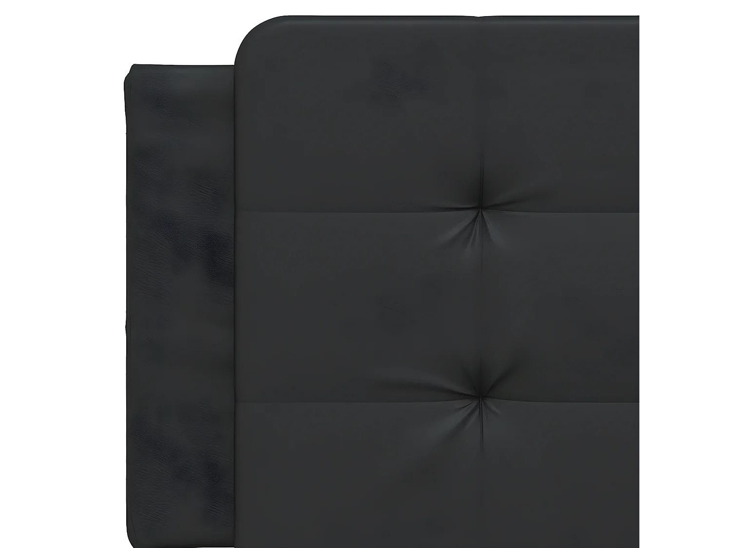 Coussin de tête de lit noir 160 cm similicuir