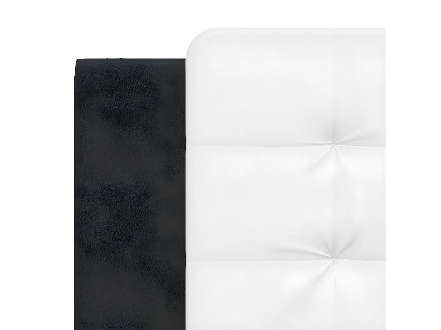 Coussin de tête de lit blanc et noir 180 cm similicuir