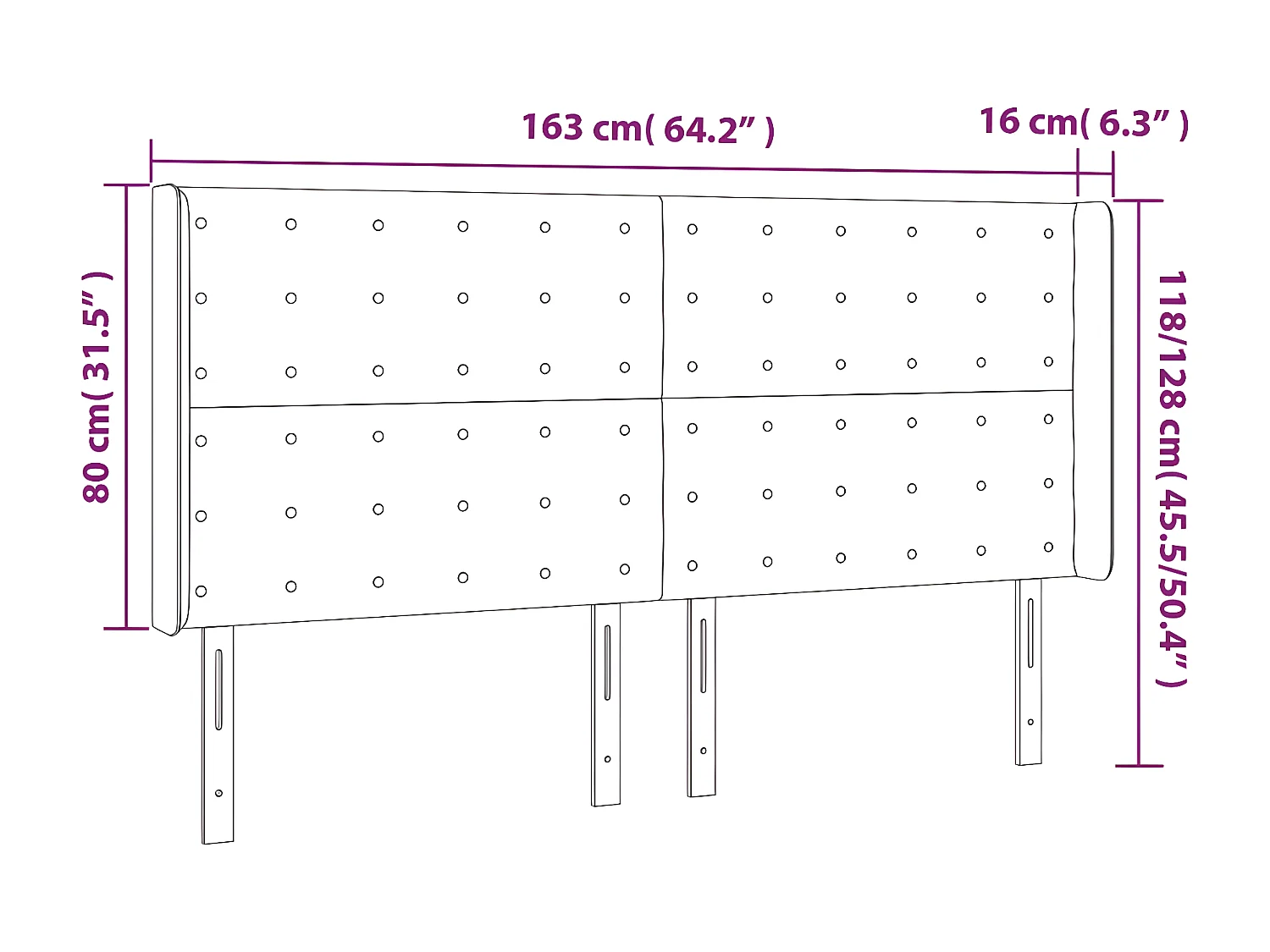 Cabeceira cama c/ LED couro artif. 163x16x118/128 cm cappuccino