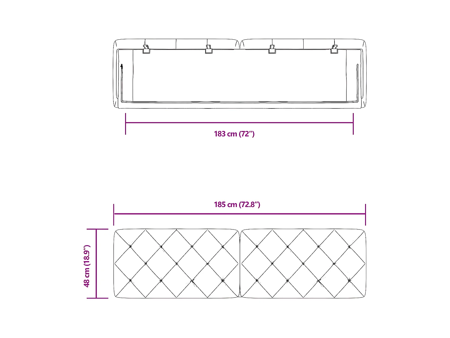 Coussin de tête de lit gris clair 180 cm velours
