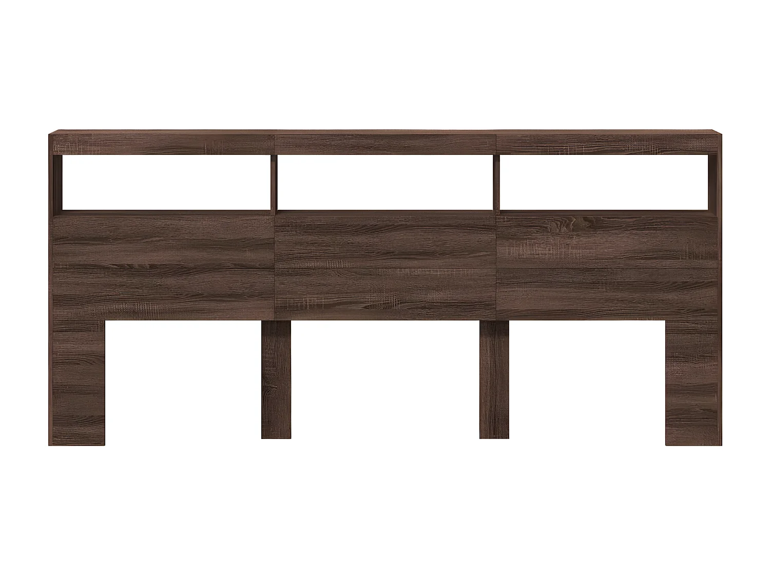 Armoire tête de lit avec LED chêne marron 220x17x102 cm