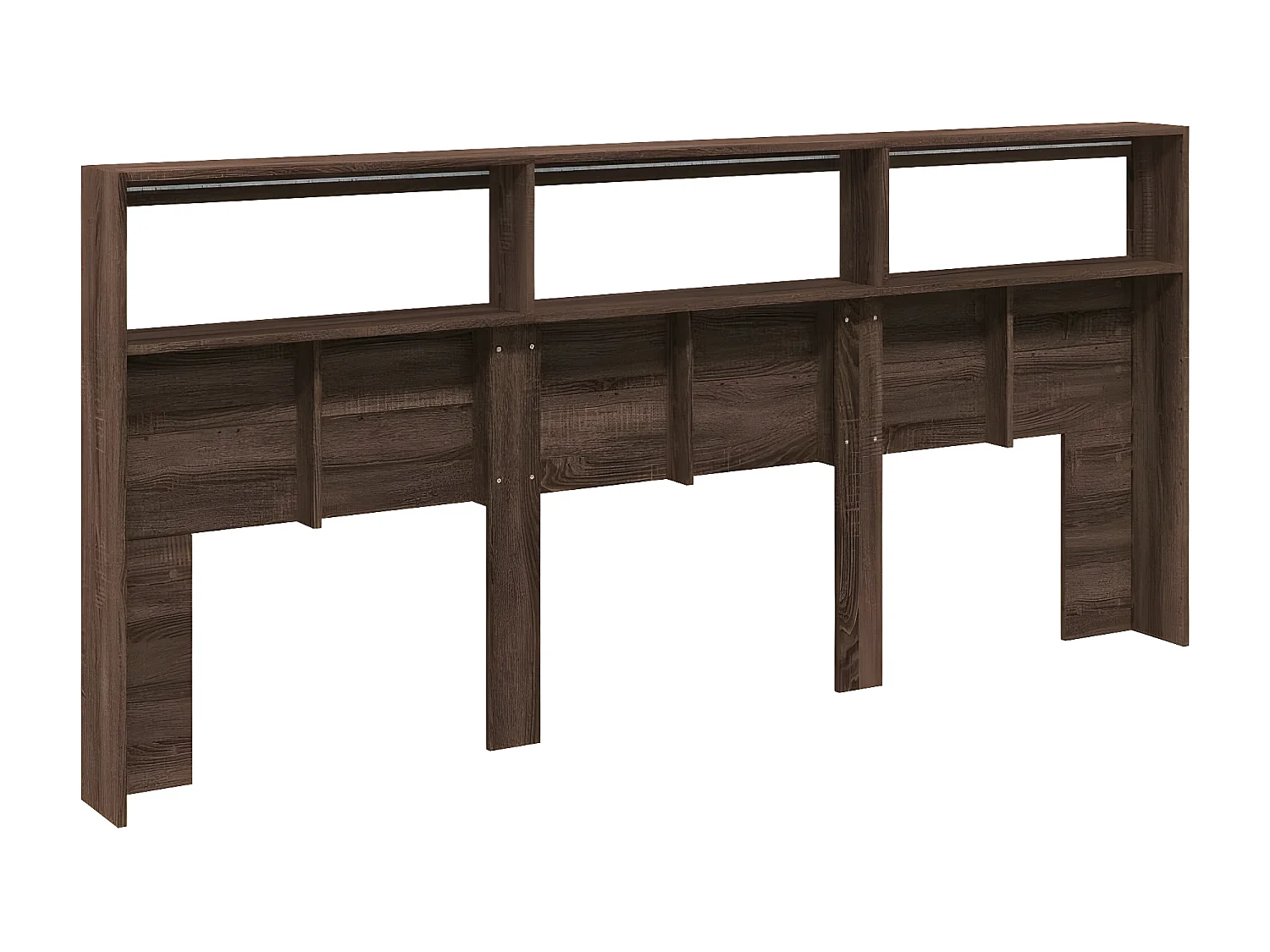 Armoire tête de lit avec LED chêne marron 220x17x102 cm