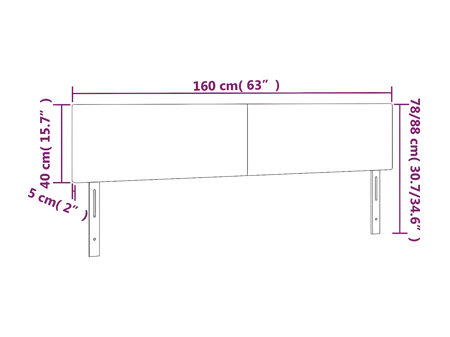 Hoofdborden 2 st 80x5x78/88 cm fluweel zwart
